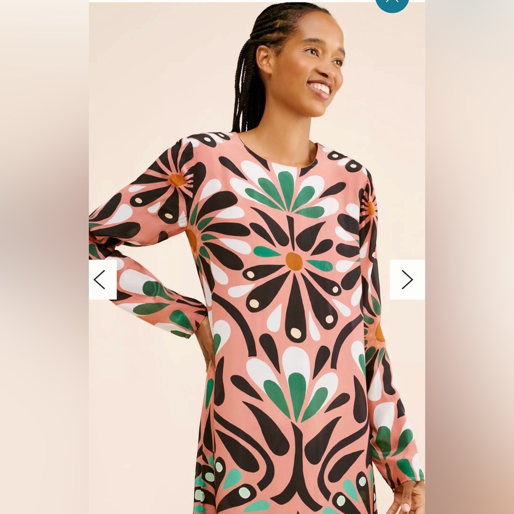 FARM Rio Pink Floral Motif Long Sleeve Maxi Dress - Picture 3 of 6